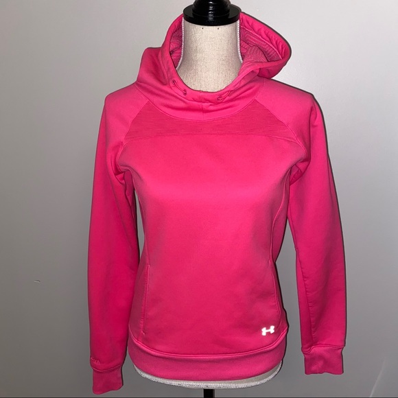 Under Armour Infrared Fleece high visibility neon pink hoodie size XS - Picture 1 of 7